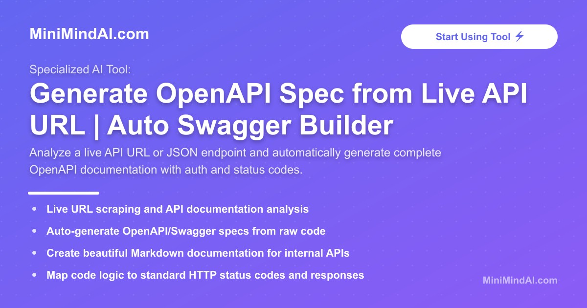 Generate OpenAPI Spec from Live API URL | MiniMind AI