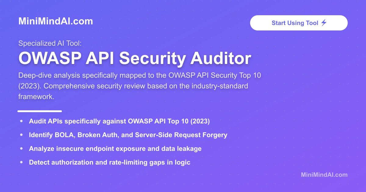 OWASP API Security Auditor | MiniMind AI