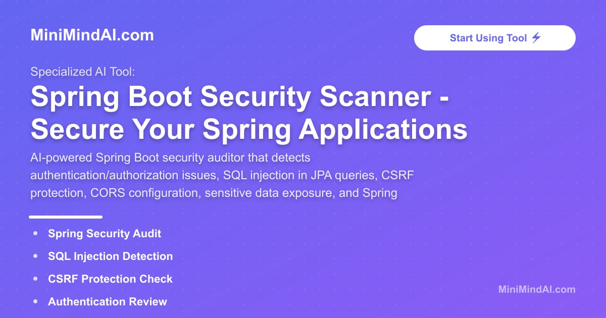 Spring Boot Security Scanner - Secure Your Spring Applications ...