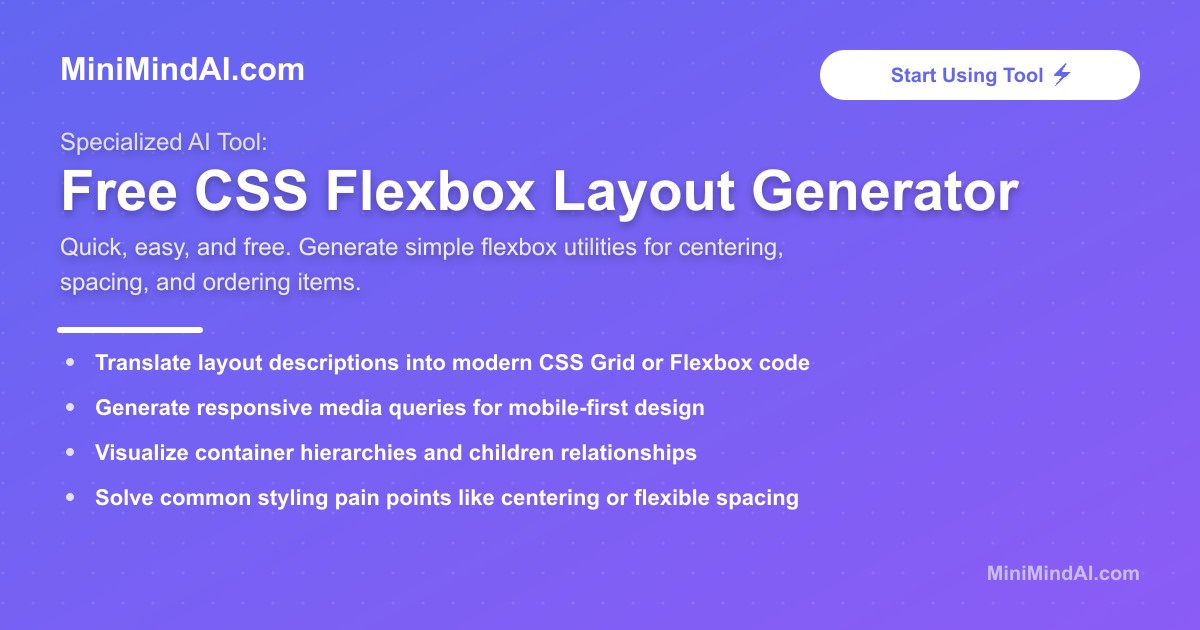 Free CSS Flexbox Layout Generator | MiniMind AI