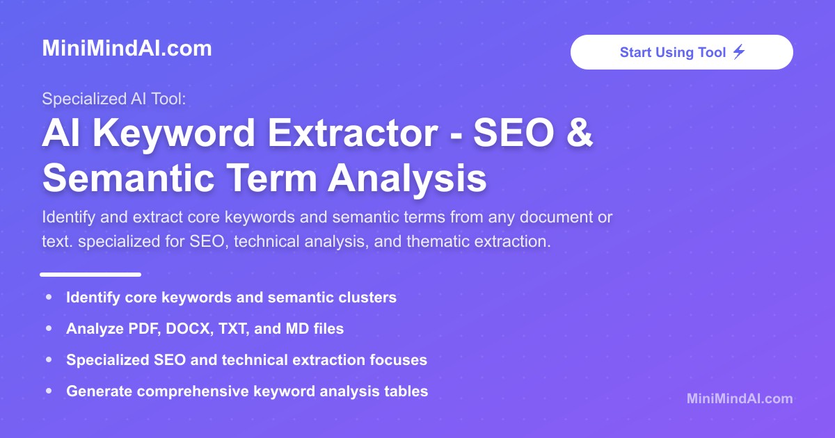AI Keyword Extractor - SEO & Semantic Term Analysis | MiniMind AI