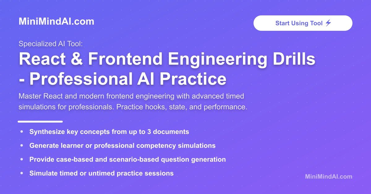 React & Frontend Engineering Drills - Professional AI Practice ...