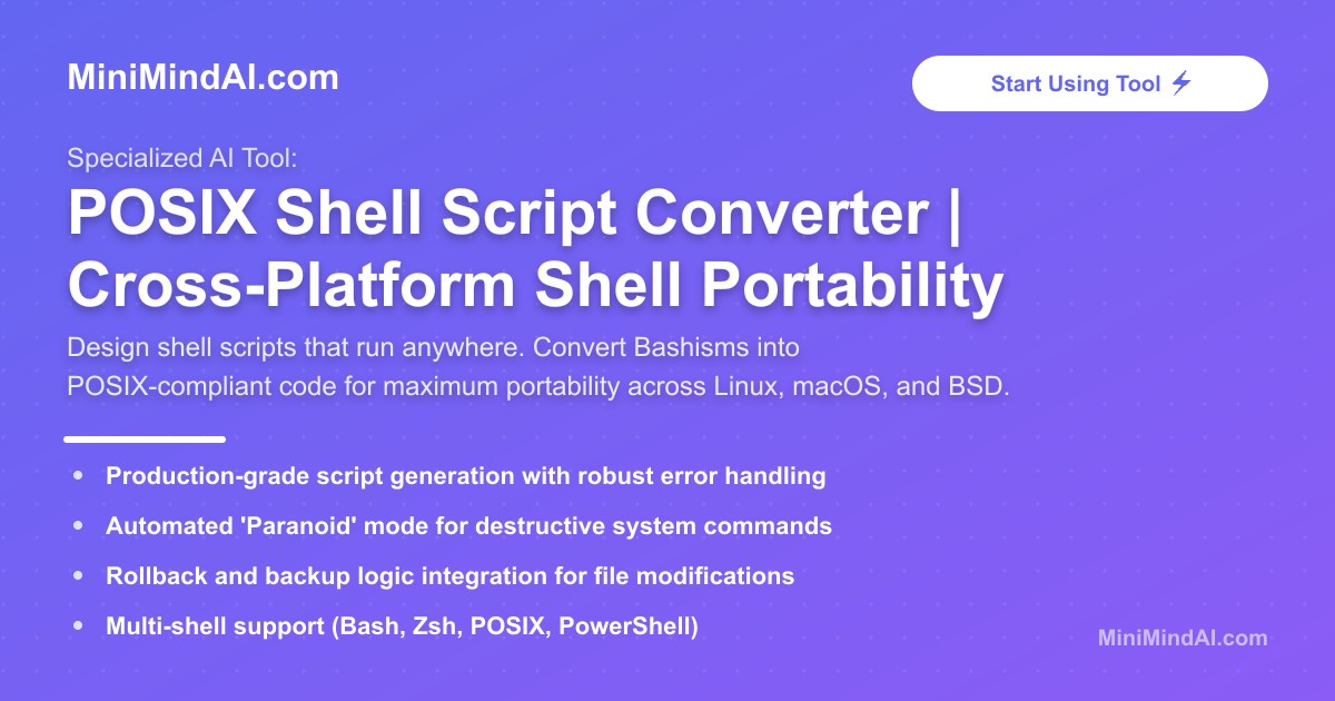 POSIX Shell Script Converter | MiniMind AI