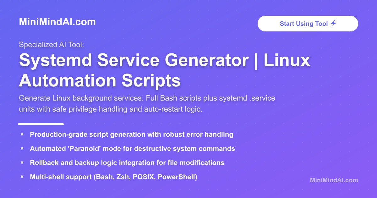 Systemd Service Generator | MiniMind AI