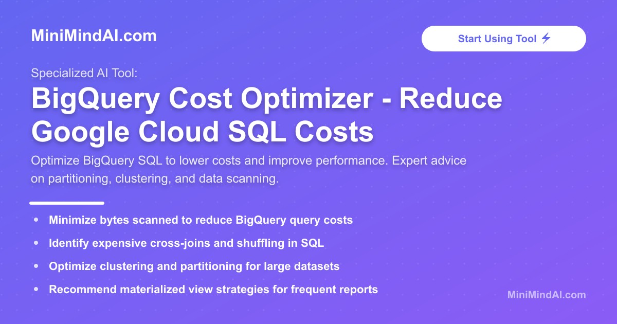 BigQuery Cost Optimization Tool | MiniMind AI
