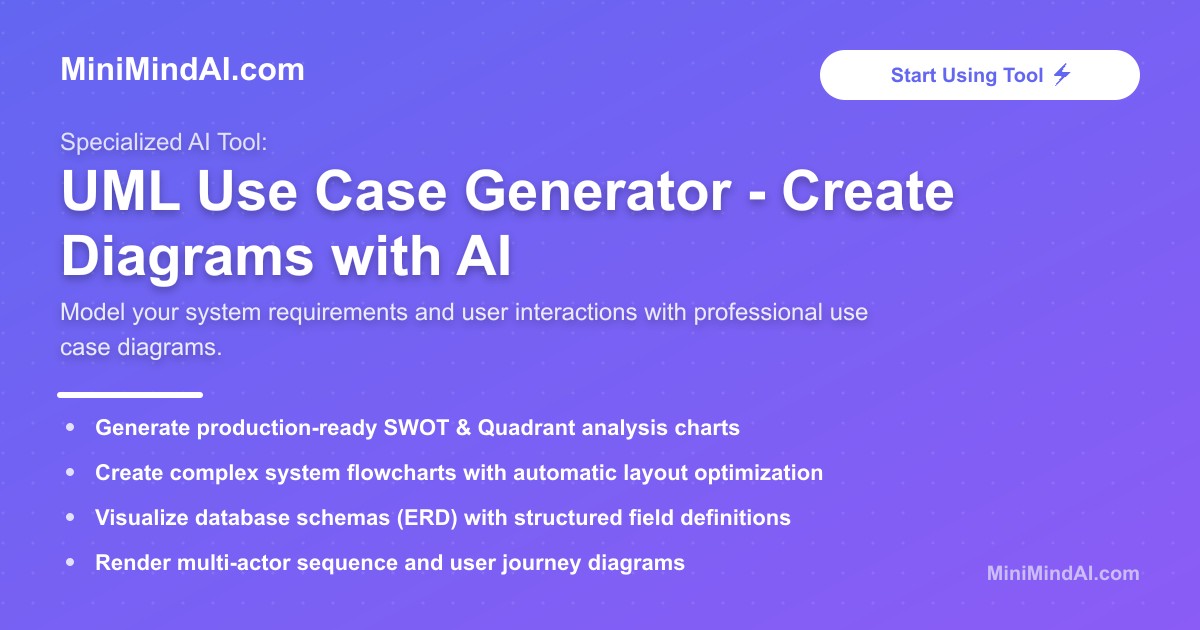 UML Use Case Generator - Create Diagrams with AI | MiniMind AI